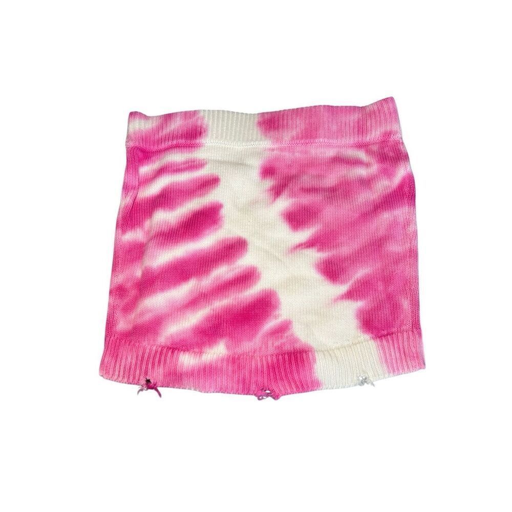 Revolve SER.O.YA Skirt Womens Sz XS Pink Line Tie Dye Robin Mini Distressed Knit